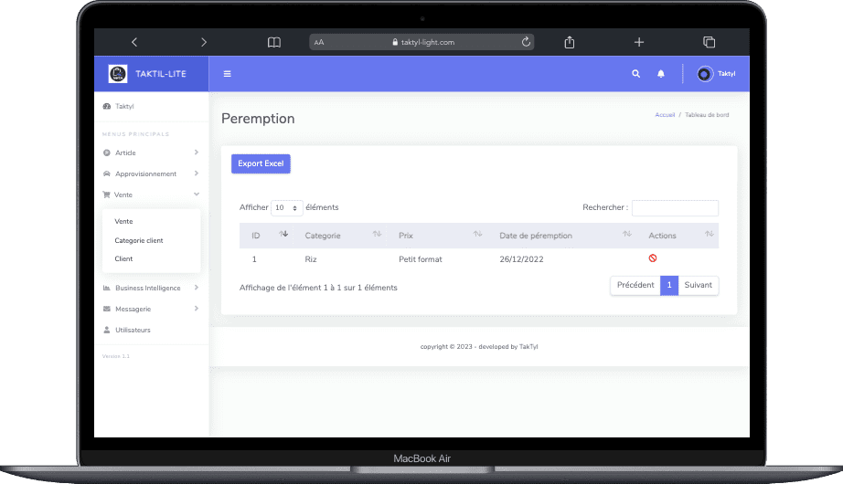 taktyl gestion vente